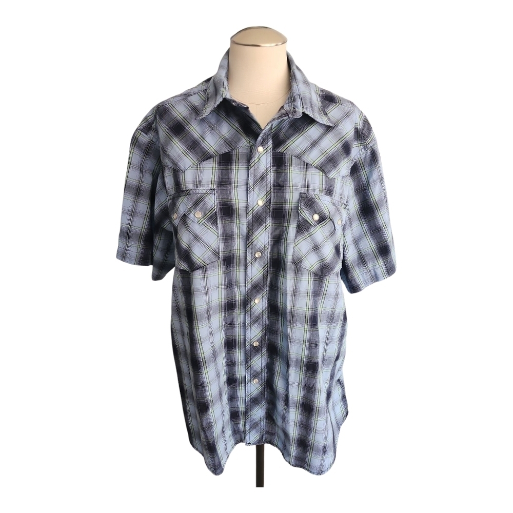 Wrangler Men’s Plaid Western Snap Shirt Size Large